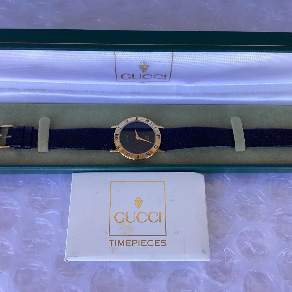 Vintage Gucci 3001m Mens Or Unisex Watch Black Dial Great Preowned Condition